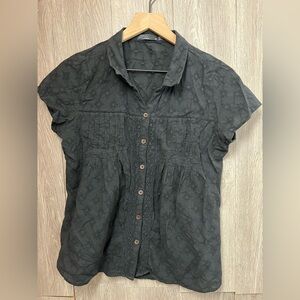 Prana Charcoal Button-Down Shirt Size Medium